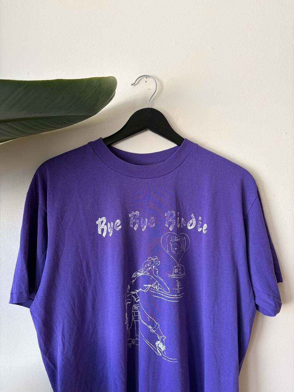 Hanes Bye Bye Birdie Size L Purple T-Shirt Spring 1992